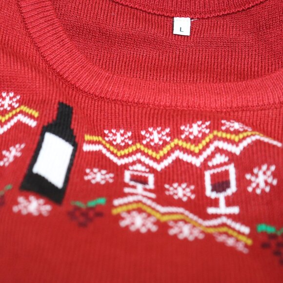 14 hands wine Ugly Holiday Christmas sweater Horse equestrian Large - Picture 3 of 4